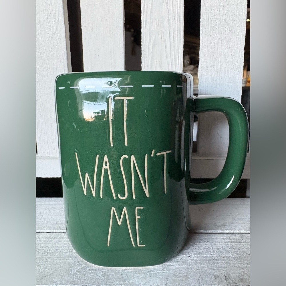 Rae Dunn Green Ceramic Mug - "It Wasn't Me"